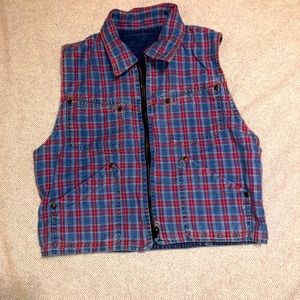 Vintage denim vest reversible !!